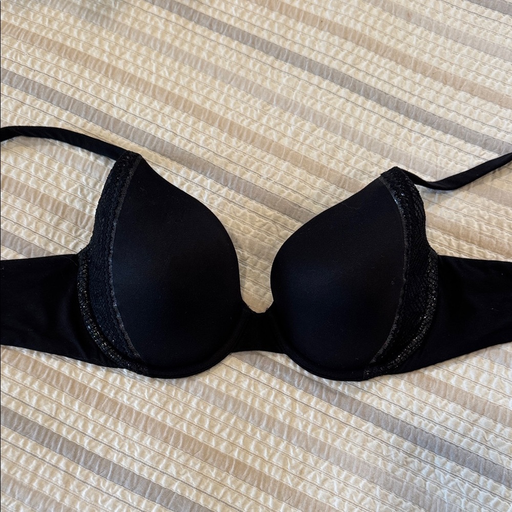 Victoria's Secret Black Push-Up Bra with Lace Trim